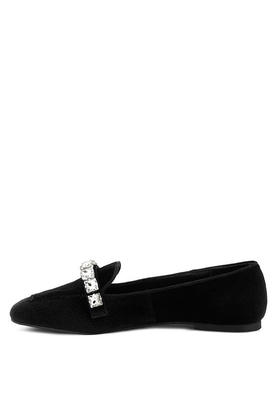 LAMINGTON Handcrafted Velvet Diamante Loafers