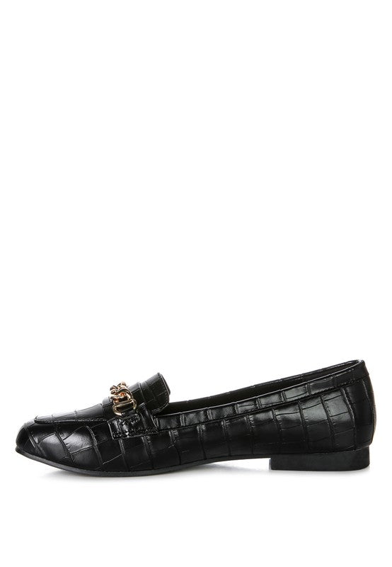 Bro Zone Croc Metail Chain Loafers