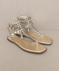 Thumbnail for Oasis Society Oaklyn - Studded Gladiator Sandal