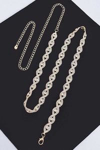 Thumbnail for Rhinestone Fashion Chain Belt