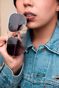 Thumbnail for Purple/Gray Gold High Quality Unisex Aviators