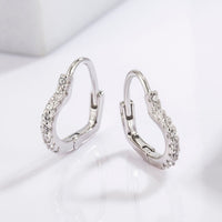 Thumbnail for 925 Serling Silver Zircon Heart Shape Earrings