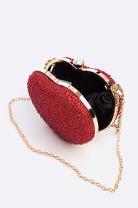 Thumbnail for Rhinestone Pave Heart Shape Convertible Clutch