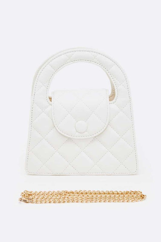 Top Handle Convertible Quilted Clutch Swing Bag