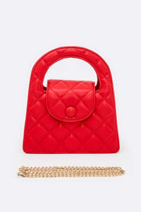 Thumbnail for Top Handle Convertible Quilted Clutch Swing Bag