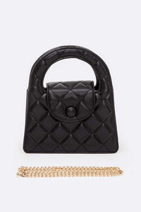 Thumbnail for Top Handle Convertible Quilted Clutch Swing Bag