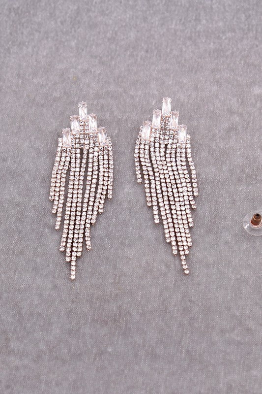 Luxury Cubic Zirconia Tassel Drop Earrings