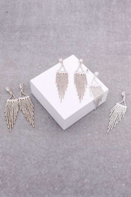 Luxury Cubic Zirconia Tassel Drop Earrings