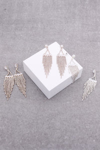 Thumbnail for Luxury Cubic Zirconia Tassel Drop Earrings