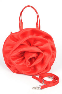 Thumbnail for Oversize Satin Flower Top Handle Soft Clutch