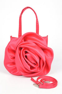 Thumbnail for Oversize Satin Flower Top Handle Soft Clutch