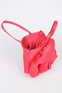 Thumbnail for Oversize Satin Flower Top Handle Soft Clutch