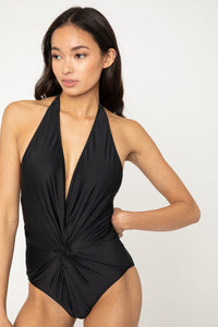 Thumbnail for Marina West Swim Twisted Plunge Halter One Piece Swimsuit