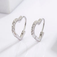 Thumbnail for 925 Serling Silver Zircon Heart Shape Earrings