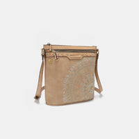 Thumbnail for Nicole Lee USA Metallic Stitching Embroidery Inlaid Rhinestone Crossbody Bag