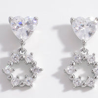 Thumbnail for 925 Sterling Silver Inlaid Zircon Heart Earrings