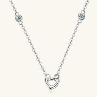 Thumbnail for Moissanite 925 Sterling Silver Heart Necklace