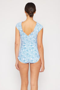 Thumbnail for Marina West Swim Bring Me Flowers V-Neck One Piece Swimsuit In Thistle Blue