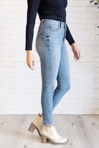 Thumbnail for Justine High Rise Control Top Contrast Wash Skinny Jeans