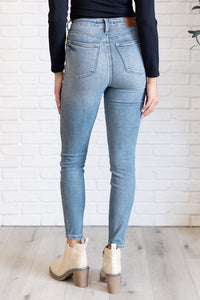 Thumbnail for Justine High Rise Control Top Contrast Wash Skinny Jeans