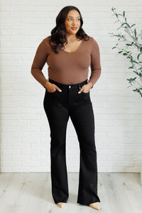 Thumbnail for Etta High Rise Control Top Flare Jeans in Black