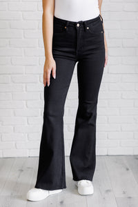 Thumbnail for Etta High Rise Control Top Flare Jeans in Black