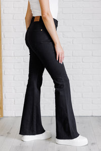 Thumbnail for Etta High Rise Control Top Flare Jeans in Black