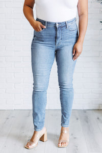 Thumbnail for Justine High Rise Control Top Contrast Wash Skinny Jeans