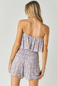 Thumbnail for Woven Leopard Print Ube Romper