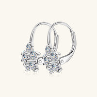 Thumbnail for 1.2 Carat 925 Sterling Silver Moissanite Flower Huggie Earrings