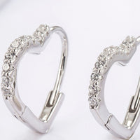 Thumbnail for 925 Serling Silver Zircon Heart Shape Earrings