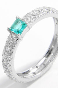 Thumbnail for 925 Sterling Silver Square Zircon Ring