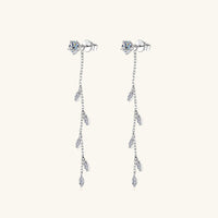 Thumbnail for 1.38 Carat Moissanite 925 Sterling Silver Leaf Earrings