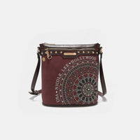 Thumbnail for Nicole Lee USA Metallic Stitching Embroidery Inlaid Rhinestone Crossbody Bag