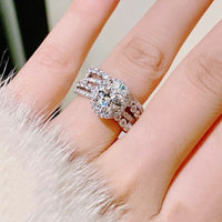 Thumbnail for 3 Carat Moissanite 925 Sterling Silver Layered Ring