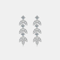 Thumbnail for 925 Sterling Silver Moissanite Leaf Earrings