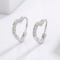 Thumbnail for 925 Serling Silver Zircon Heart Shape Earrings