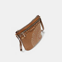 Thumbnail for Nicole Lee USA Metallic Stitching Embroidery Inlaid Rhinestone Crossbody Bag