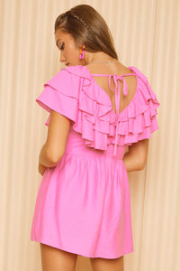 Thumbnail for Idem Ditto Ruffled Layered Tie Back Romper