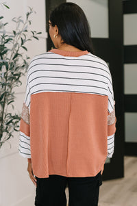 Thumbnail for All Over the Place Color Block Relaxed Pullover