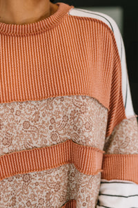 Thumbnail for All Over the Place Color Block Relaxed Pullover