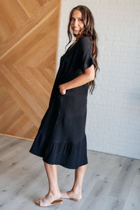 Thumbnail for Always Learning Dolman Sleeve Dress in Black