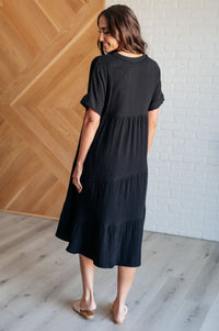 Thumbnail for Always Learning Dolman Sleeve Dress in Black