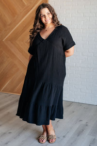 Thumbnail for Always Learning Dolman Sleeve Dress in Black