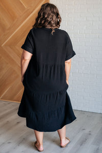 Thumbnail for Always Learning Dolman Sleeve Dress in Black