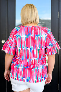 Thumbnail for Art Exhibit V-Neck Blouse