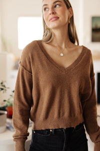Thumbnail for Back to Life V-Neck Sweater in Mocha