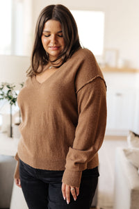 Thumbnail for Back to Life V-Neck Sweater in Mocha