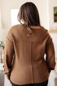 Thumbnail for Back to Life V-Neck Sweater in Mocha