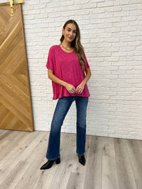 Thumbnail for Basically Flowing Dolman Sleeve Top in Hot Pink